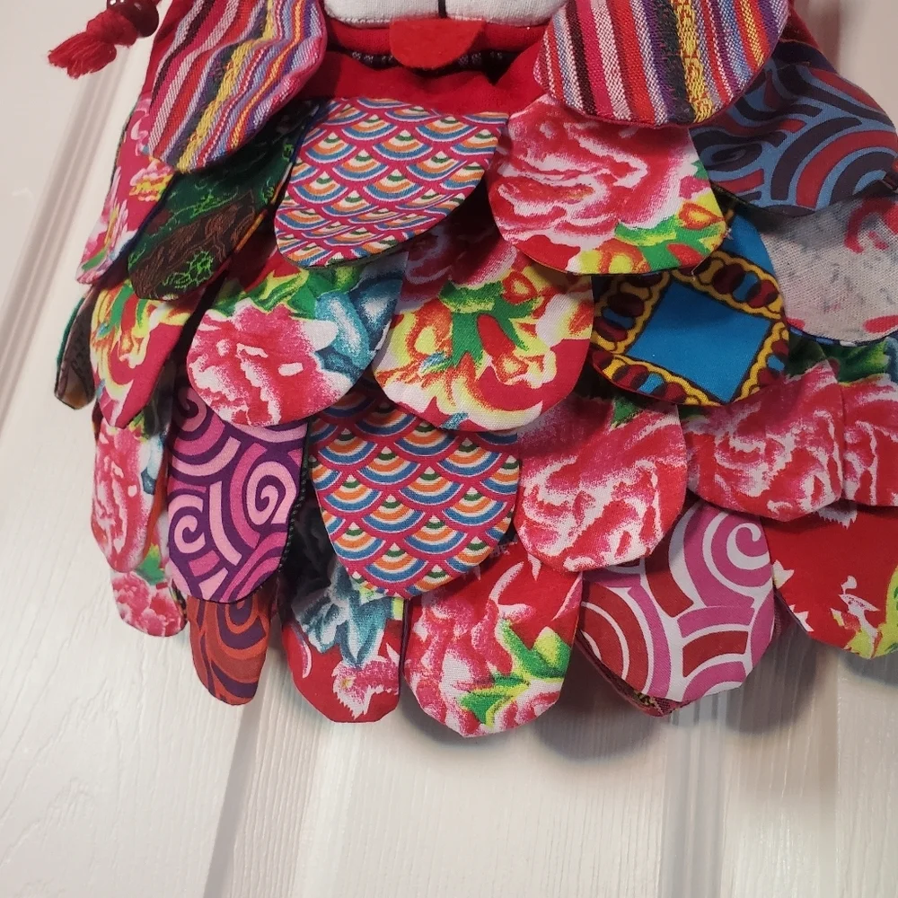 Handmade Novelty Patchwork Dog Backpack Multicolor Fabric Small
